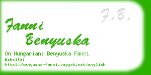 fanni benyuska business card